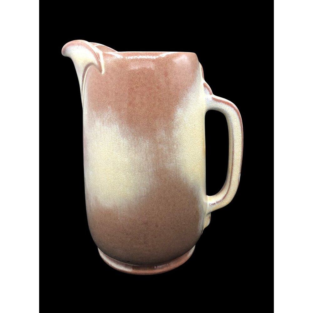 VTG Frankoma Plainsman 81 Ceramic Pitcher Light & Dark Tan 8" x 6.5"